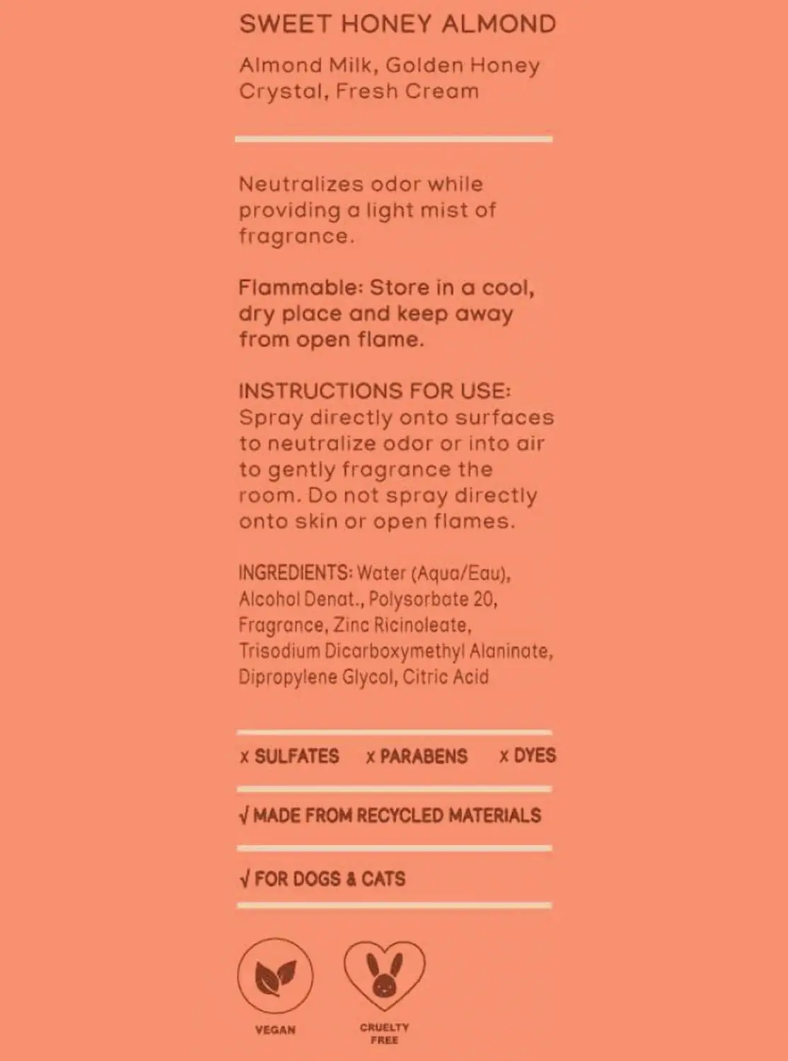 Sweet Honey Almond Deodorizing Air & Fabric Spray - Image 4